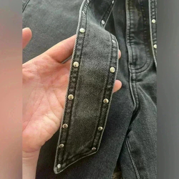 Express Straight Leg Super High Rise Black Jeans Women’s Size 10 - Picture 6 of 11